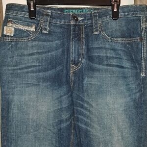 Cinch Blue Bootcut Jeans with Vintage Wash